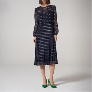 LK Bennett Avery Navy Polka Dot Dress